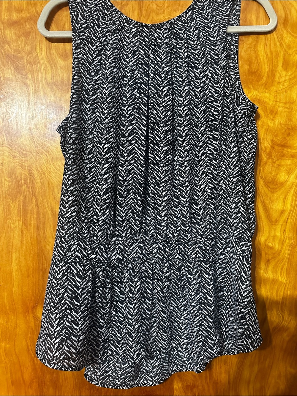 The Limited - Black and White Printed Peplum Tank